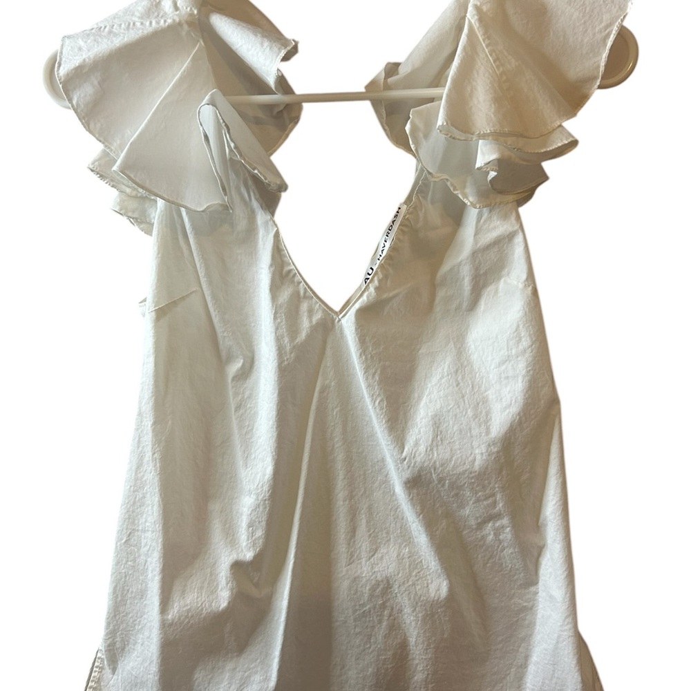 Elegant White Ruffle Blouse